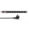Listwa zasilająca Digitus z profilem aluminiowym, 7 gniazd CEE 7/5, kabel 2 m