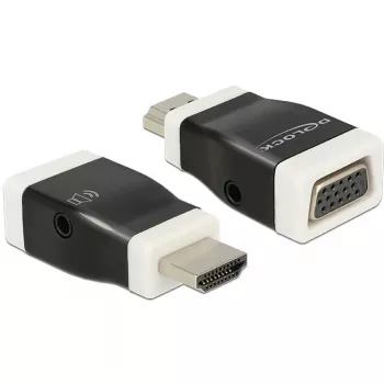Zmieniacz płci kabla DeLOCK 65586 HDMI-A na VGA Czarny Biały