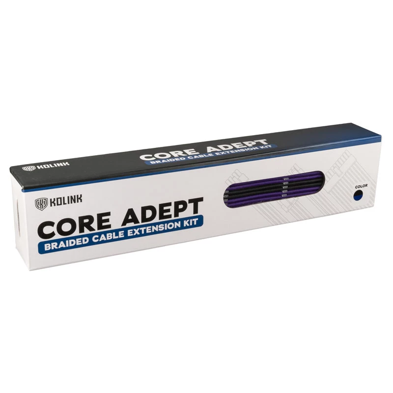 Kolink Core Adept Braided kabel Extension Kit - Jet Czarny/Titan fioletowy