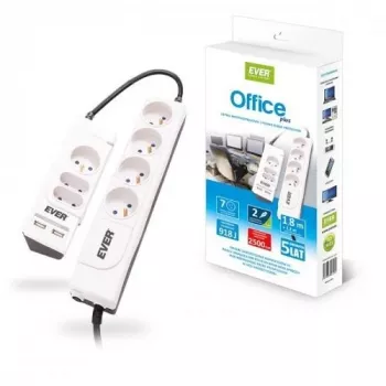 OFFICE PLUS 7 GNIAZD 250 V biały (T/LZ06-OFP018/0000) - Ever