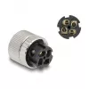 DeLOCK M12 Connector A-coded 4 pin female 90° kątowy metal
