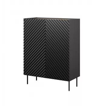 Regał cama meble ONDA 2D2SZ 98×45×127 cm czarny