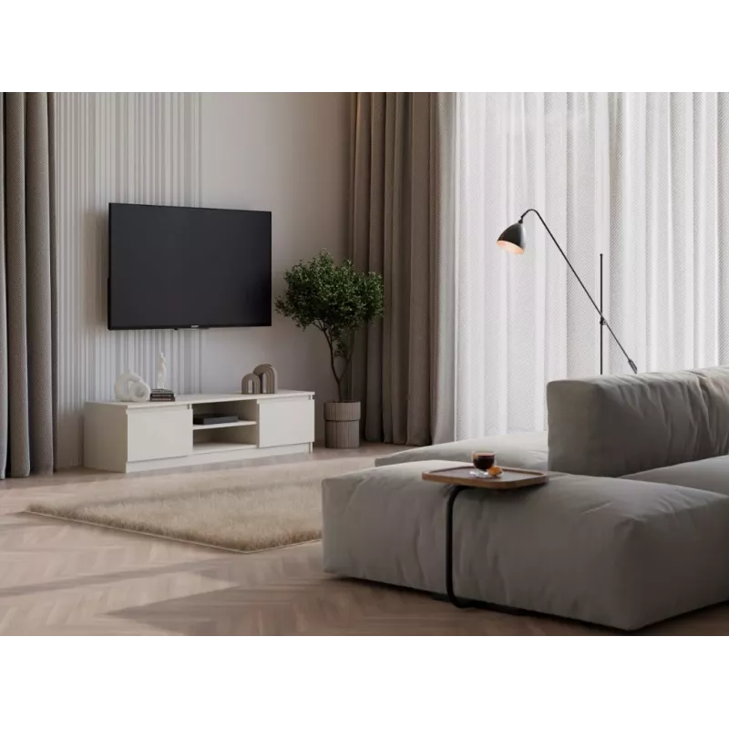 Szafka RTV MALWA 140 by top e shop — 1400×400×360 mm, laminat cashmere, 2 drzwi, 1 półka