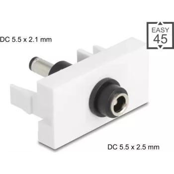 Moduł DELOCK Easy 45, przejściówka DC 5.5×2.5 mm na DC 5.5×2.1 mm, model 90864