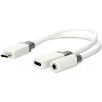 Nedis Adapter USB-C™ | USB 2.0 | Wtyk USB-C™ Gniazdo USB-C™ / Gniazdo 3,5 mm | 0,10 m | Okrągły | Pozłacany | PVC | Biały | Pudełko