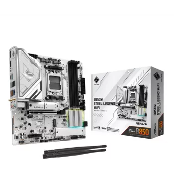 Płyta główna ASRock B850M Steel Legend WiFi — AMD B850, Socket AM5, microATX, DDR5, 4 DIMM, Wi‑Fi 7, 2.5Gb LAN