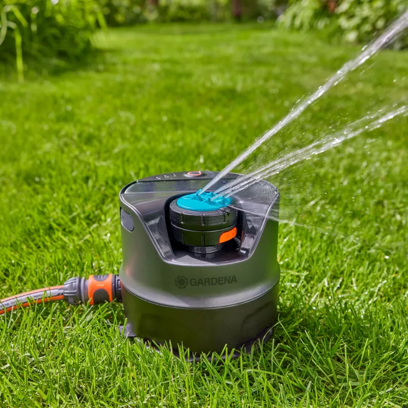 Okrągły zraszacz wodny Gardena AquaPrecise Czarny Niebieski Szary 1 szt.