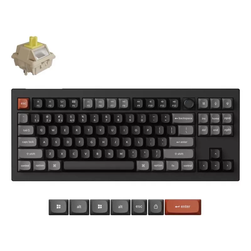 Klawiatura mechaniczna Keychron V3 Ultra 8K — Przewodowa i Bluetooth, układ QWERTY, podświetlenie RGB LED, czarna