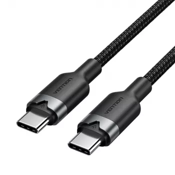 Kabel USB-C do USB-C do przesyłu danych i ładowania Vention TRDBH, 2 m, USB 2.0, 60 W PD, 3 A, 480 Mbit/s, czarny