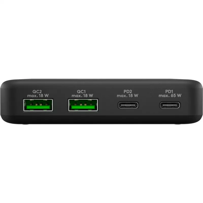 GOOBAY wieloportowa ładowarka biurkowa USB-C PD GaN 65 W, czarna