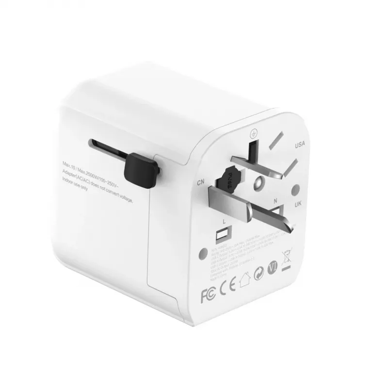 Uniwersalna ładowarka podróżna GEMBIRD TPA-EU1A1C20-01-W 20W, USB-A 18W + USB-C 20W, gniazdo Schuko, wejście 100–250V
