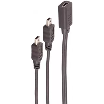 Kabel USB ShiverPeaks BS13-20022 0,3m USB C Mini-USB B Czarny