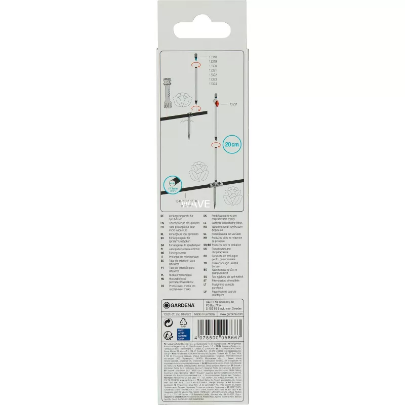 Część systemu nawadniania Gardena 13326-20 Plastik Czarny 200 mm 5 szt.