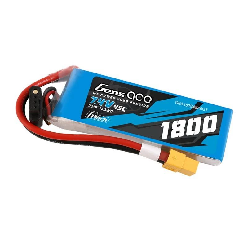 Bateria GensAce G-Tech LiPo 1800mAh 7.4V 45C 2S1P XT60