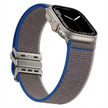 Pasek GUAN premium do Apple Watch 42/44/45/46/49 mm — Szaro-niebieski kompatybilny z seriami 1–3