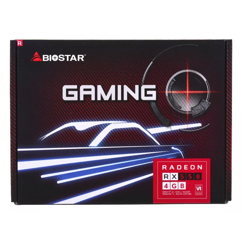 Karta graficzna BIOSTAR Radeon RX 550 4 GB GDDR5, GPU 1100 MHz, pamięć 6000 MHz, 128-bit, PCIe 3.0, pojedynczy wentylator