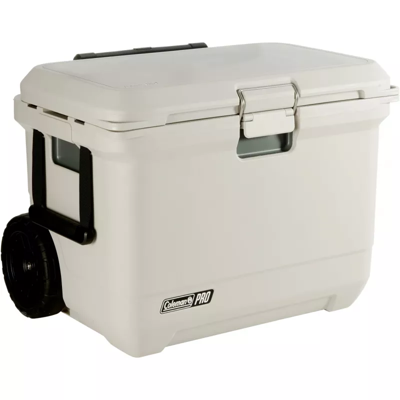 Coleman Pro 55QT Walizkowa lodówka na kółkach biała 52L 120h