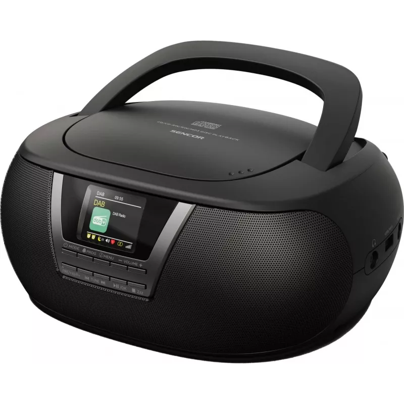 System muzyczny SENCOR SPT6200DB z CD/MP3, USB, Bluetooth 5.3 i tunerem DAB+, 3W RMS, wyświetlacz TFT 1,77 cala