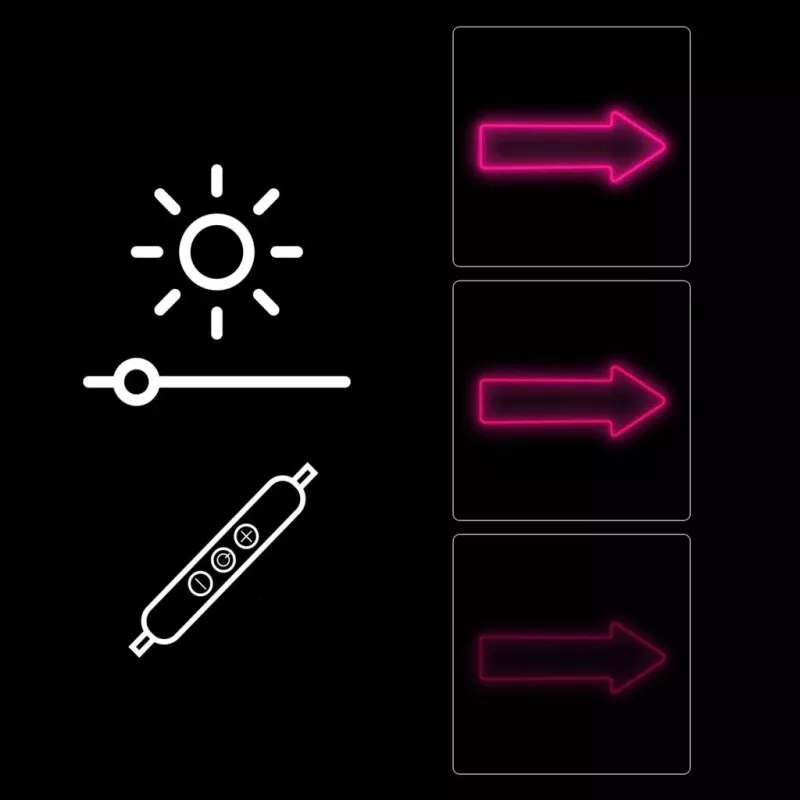 Lampa ścienna w kształcie neonowej strzałki MANTA SNL107PK – różowa dekoracyjna lampa neonowa LED