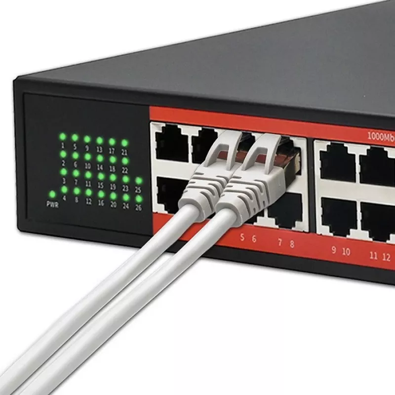 Przełącznik sieciowy QOLTEC Gigabit Ethernet PoE 24xRJ45 2xSFP
