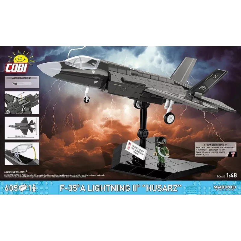 Zestaw konstrukcyjny Cobi F-35A Lightning II — 605 elementów, model w skali