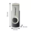 Pamięć USB Intenso Office Line, 64 GB, USB-A, 3.2 Gen 1x1, czarno-srebrna, 64 GB, USB typu A, 3.2 Gen 1 (3.1 Gen 1), obrotowy pierścień, czarny, srebrny