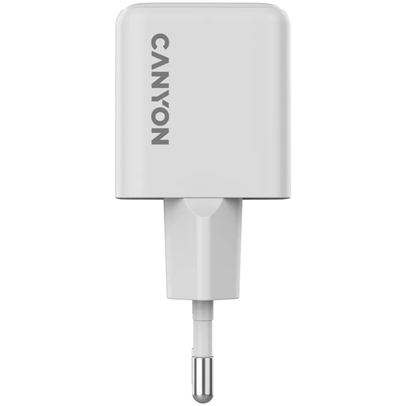 Ładowarka Canyon Charger CU20AC GaN 20W PD, 2-porty (USB-A/USB-C) biała detal (CNS-CUW20AC)