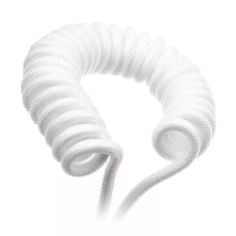 Skręcany kabel USB Ducky biały Edition DACOC2-WHT1, odłączany, biały skręcany design