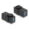 Moduł Keystone DeLOCK USB 3.0 A żeński na A żeński czarny 1:1
