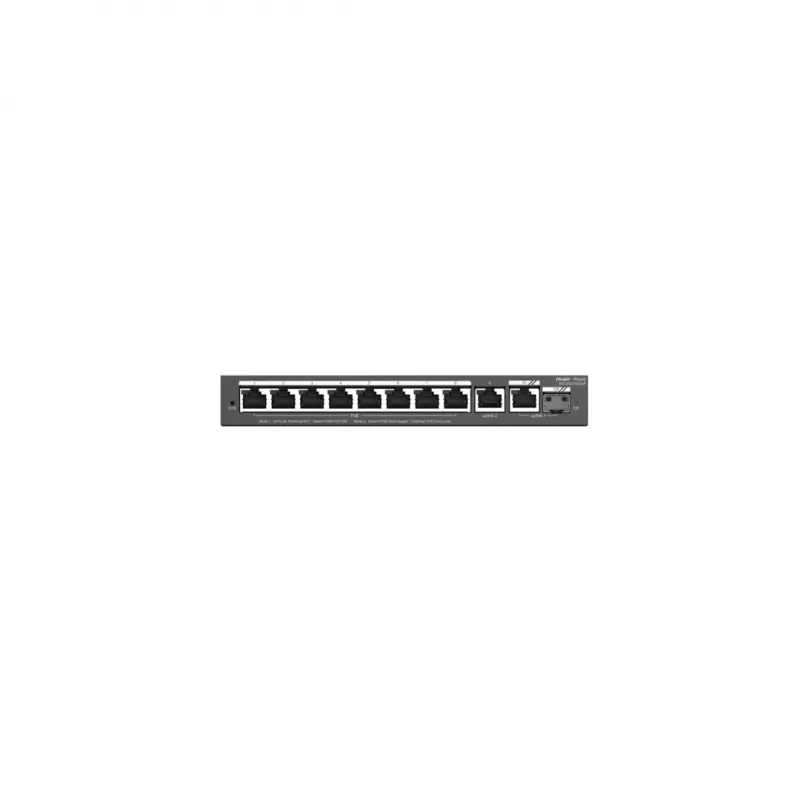 Przełącznik zarządzalny L2 RUIJIE RG-ES210GS-P — 10x Gigabit RJ-45, 2x SFP, 8x portów PoE+, budżet PoE 120W, zarządzanie w chmurze