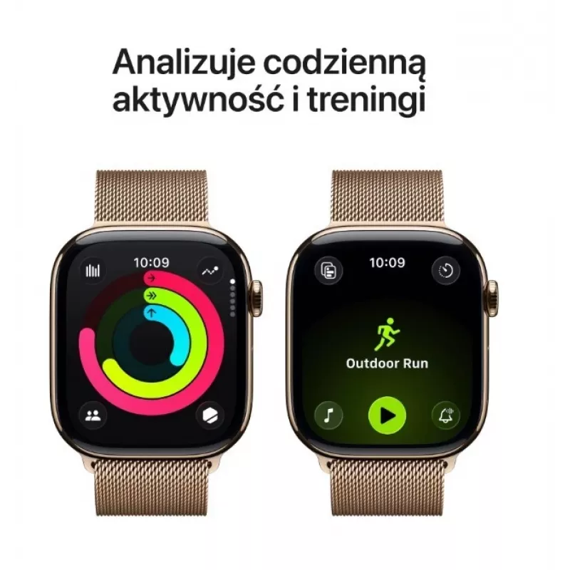 Apple Watch GPS + Cellular 46mm Złota koperta tytanowa Złota bransoleta Milanese S/M
