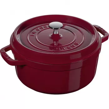 Żeliwna okrągła kokotka Staub La Cocotte 3,85 l, bordowa