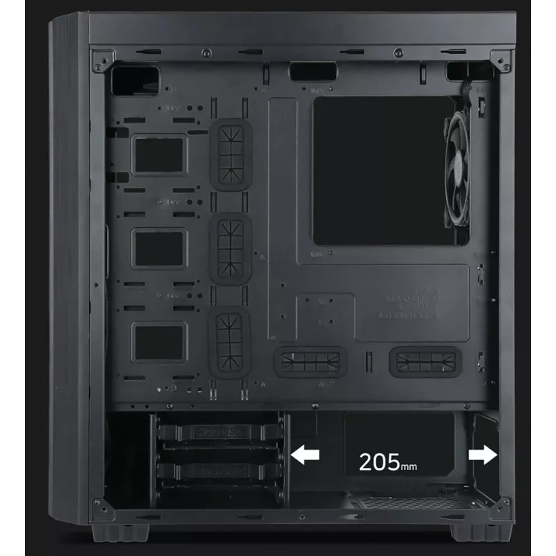 Obudowa komputerowa Gembird Fornax K500 ATX, Midi Tower, Czarny
