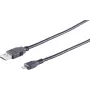 Kabel USB S/CONN 14-11015 0,5 m USB A Micro-USB B Czarny