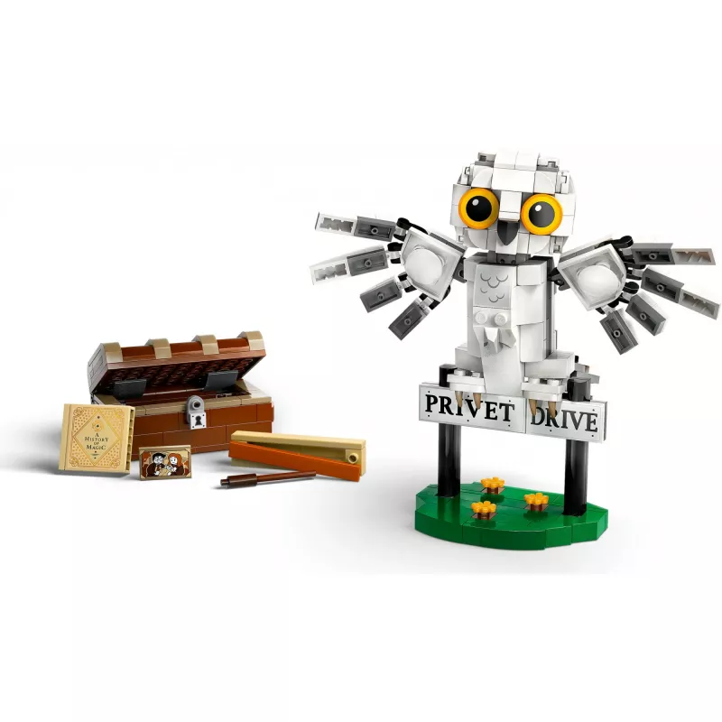LEGO Harry Potter składana Hedwiga na Privet Drive model 76425 — 337 elementów, wysokość 100 mm, zalecany wiek 7+