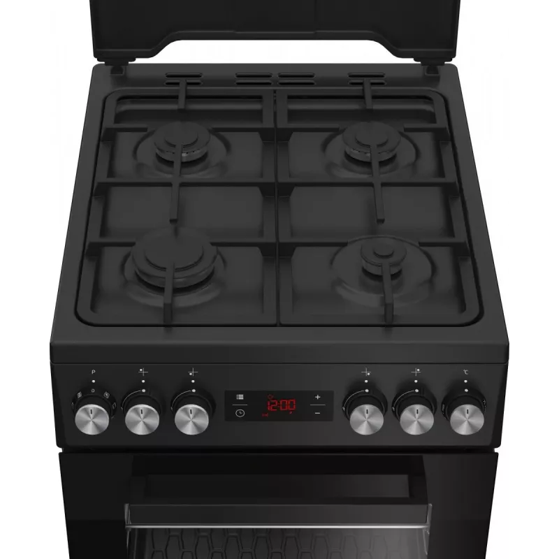 Kuchenka wolnostojąca BEKO FSM52331DBDS, płyta gazowa 4 palniki (2900/2000/2000/1000 W), piekarnik elektryczny 60 L, 60 cm, klasa energetyczna A, czarna