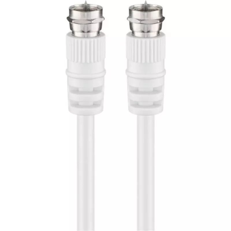 Wentronic Goobay SAT Connection Cable, biały, 5 m - F-Plug F-Plug (11725)
