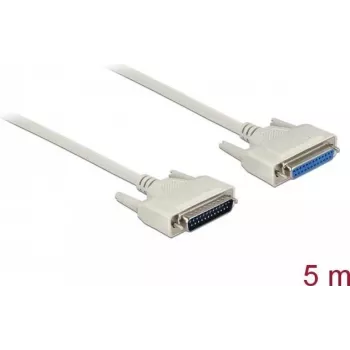 Kabel szeregowy DELOCK 83214 — D-Sub 25 pin do D-Sub 25 pin, beżowy, 5 m