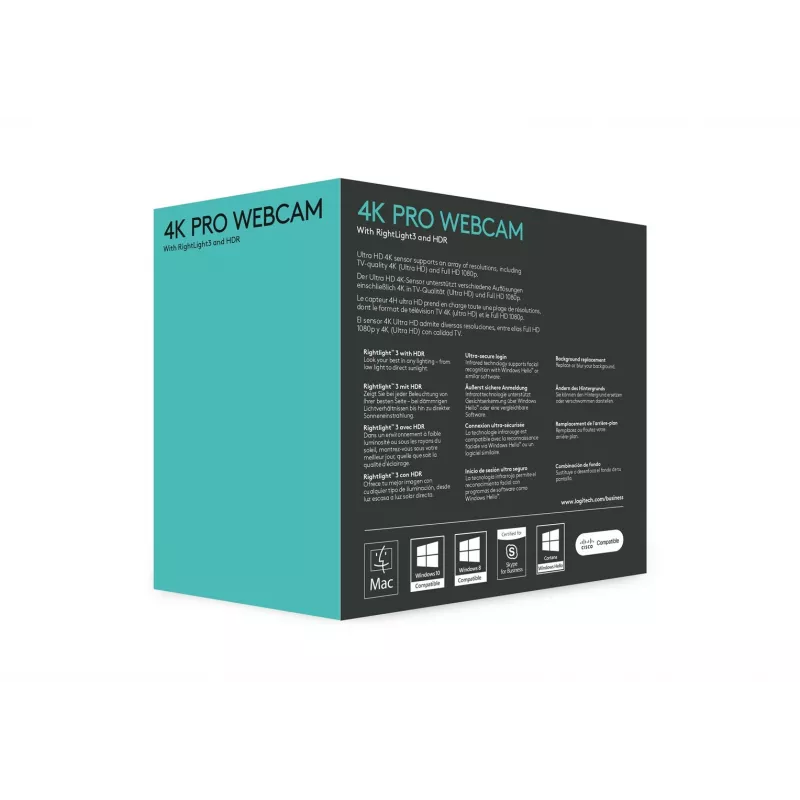 Kamera internetowa Logitech BRIO ULTRA HD PRO 13 MP 4096x2160 USB 3.2