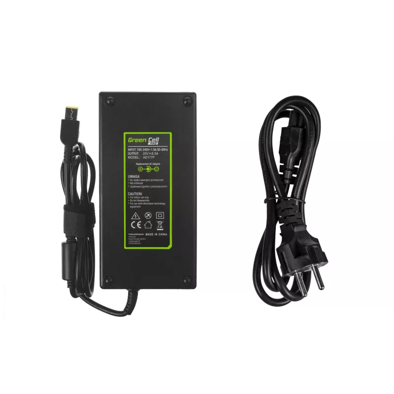 Zasilacz zielony Cell AD117P 170W 20V 8.5A do laptopów Lenovo, wewnętrzny AC/DC, czarny