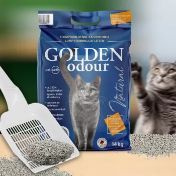 Żwirek dla kota Golden szary 7 kg — zbrylający żwirek bentonitowy, bezpyłowy, eliminacja zapachów