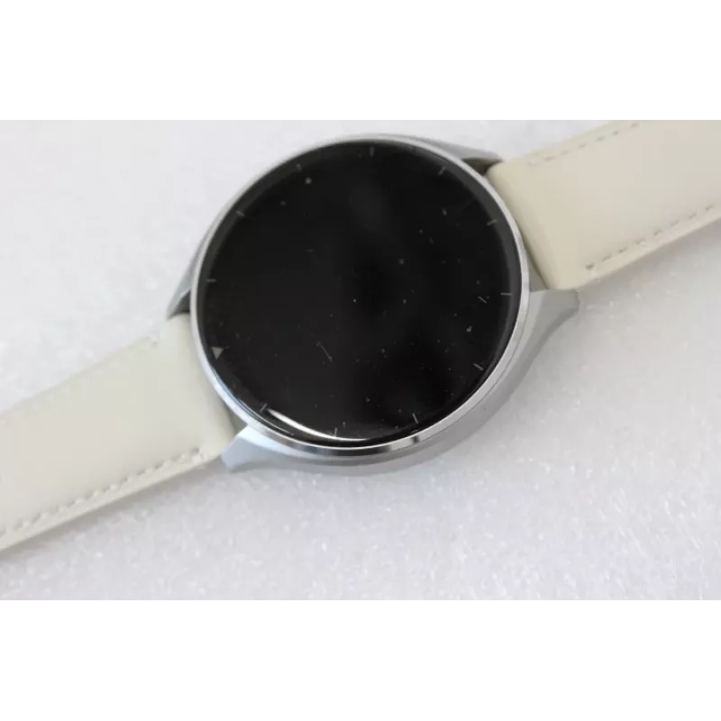 WYPRZEDAŻ. Xiaomi Watch 2 Titan Szara Koperta z Białym Skórzanym Paskiem | WYPRZEDAŻ. Xiaomi Watch 2 Titan | Zegarek smart | GPS (satelitarny) | AMOLED | 1,43 cala | UŻYWANY, RYSY NA EKRANIE A