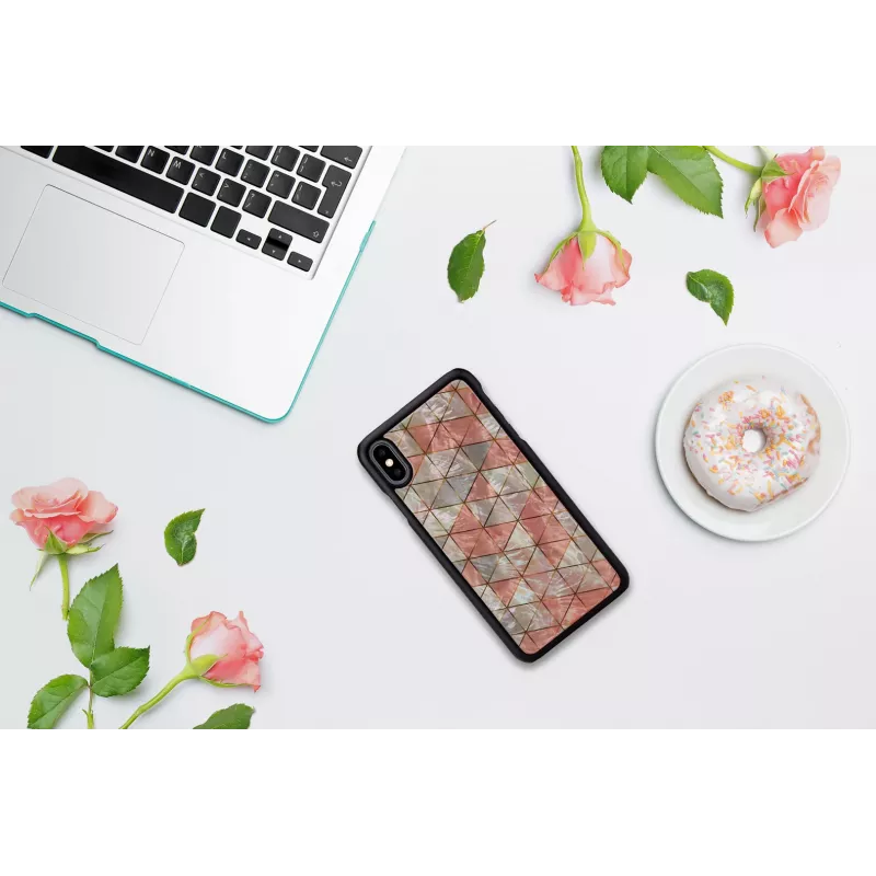 Ochronne etui na smartfona iKins do iPhone XS Max — wzór rombu, czarne