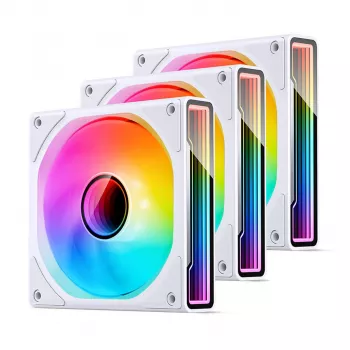 Wentylator chłodzący Jonsbo ZK-120W 3in1 A-RGB biały — 120 mm, podświetlenie A-RGB