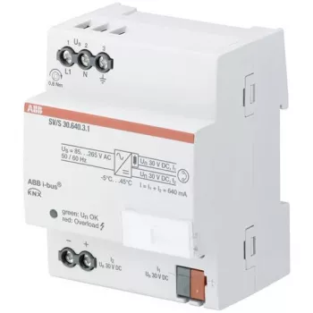 Zasilacz/inwerter ABB SV/S30.640.3.1 — wyjście 30 V, wejście 85–265 V, szary, obudowa z tworzywa sztucznego (72×64,5×90 mm)