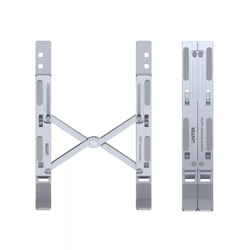 Podstawka pod laptopa UNITEK OT155SL srebrna aluminiowa, regulacja pochylenia 13-41°