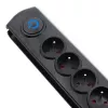 Listwa przeciwprzepięciowa Qoltec 50172 Czarna 6 gniazd AC 230V 5m