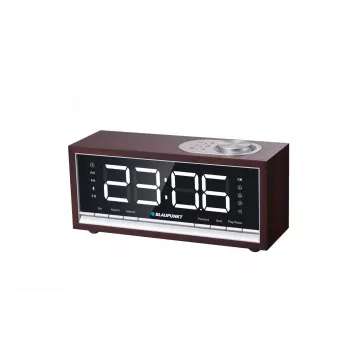 Przenośne radio budzik BLAUPUNKT CR60BT — FM PLL, Bluetooth, wyświetlacz LED, 60 presetów, zasilanie bateryjne/DC, podtrzymanie CR2032