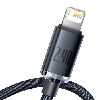 Kabel Baseus Crystal Shine USB na Lightning, 2,4 A, 1,2 m (czarny)