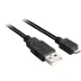 Kabel USB 2.0, wtyk USB-A > wtyk Micro-USB czarny, 0,5 metra, podwójnie ekranowany